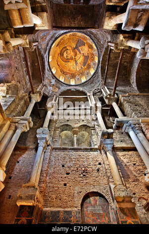 Inside view of the byzantine church of Panagia Parigoritissa (13th century), Arta, Epirus, Greece. Stock Photo