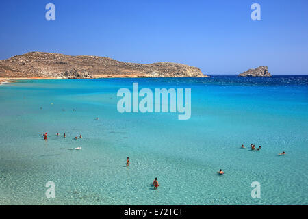 One of the many beautiful beaches at Xerokambos, Sitia, Lasithi, Crete, Greece. Stock Photo