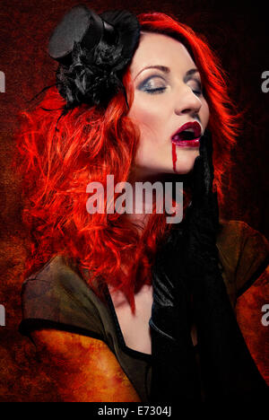 Close-up portrait of a gothic girl Stock Photo