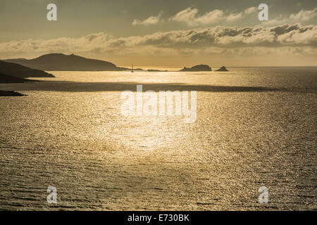 Evening sunshine over Ile Rousse in the Balagne region of northern Corsica Stock Photo