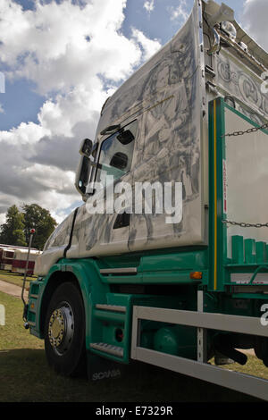 air brushed truck art mural painted in the john wayne and Maureen O'Hara film the quiet man at truck show rally Stock Photo