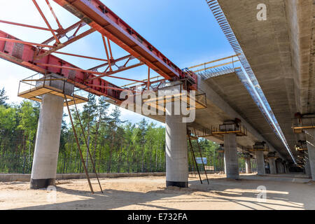 elevated road construction site. incremental launch stock