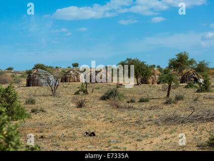 Dassanech Tribe Village, Lokoro, Omo Valley, Ethiopia Stock Photo