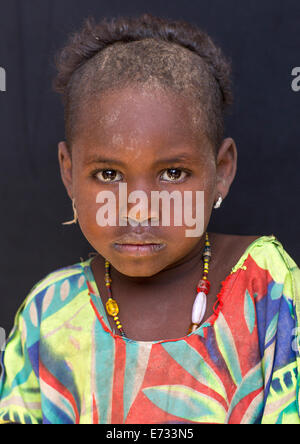 Afar Tribe Girl, Afambo, Ethiopia Stock Photo