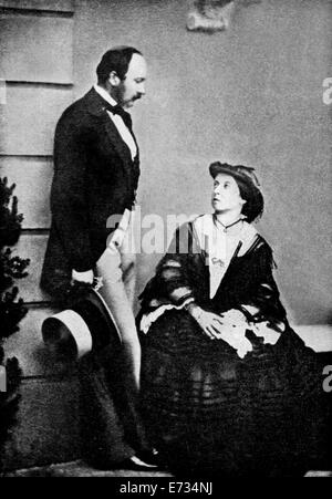 Prince Albert husband consort and Queen Victoria in 1860. From the archives of Press Portrait Service (formerly Press Portrait Bureau) Stock Photo