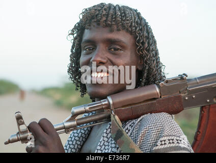 Afar Tribe Warrior, Afambo, Afar Regional State, Ethiopia Stock Photo ...