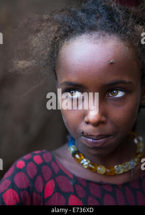 Afar Tribe Girl, Assayta, Ethiopia Stock Photo