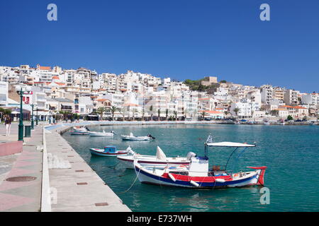 Promenade on seafront, Sitia, Eastern Crete, Crete, Greek Islands, Greece, Europe Stock Photo