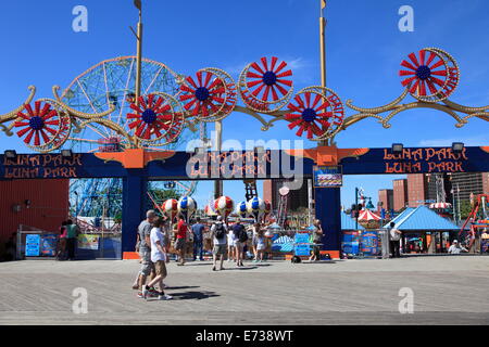 Luna Park, Boardwalk, Coney Island, Brooklyn, New York City, United States of America, North America Stock Photo