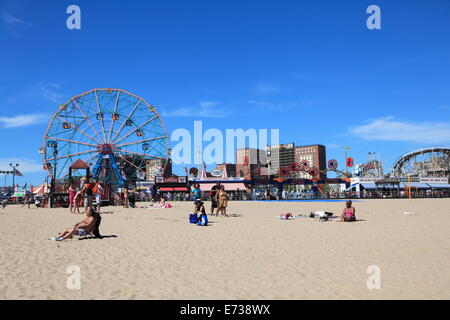 Beach, Coney Island, Brooklyn, New York City, United States of America, North America Stock Photo
