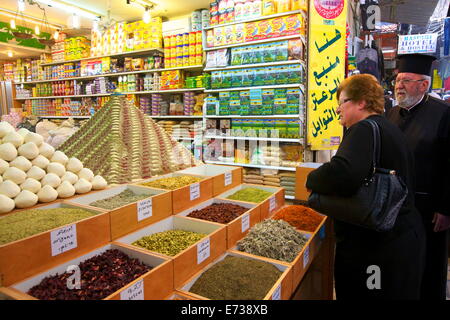 Spice Shop, Muslim Quarter, Jerusalem, Israel, Middle East Stock Photo