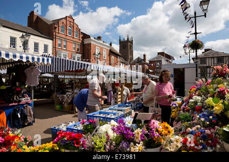 Ludlow market, Castle Square, Ludlow, Shropshire, England, United Kingdom, Europe Stock Photo