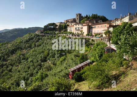 Funicular below hill top town, Montecatini Alto, Tuscany, Italy, Europe Stock Photo