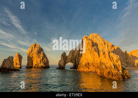 Sunrise at Land's End, Cabo San Lucas, Baja California Sur, Gulf of California, Mexico, North America Stock Photo