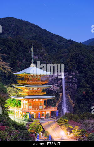 Pagoda, Shinto Shrine, Nachi no taki waterfall, UNESCO World Heritage Site, Wakayama Prefecture, Honshu, Japan, Asia Stock Photo