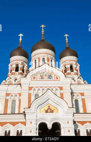 Russian Orthodox Alexander Nevsky cathedral in Toompea, Old Town, UNESCO Site, Tallinn, Estonia, Baltic States Stock Photo