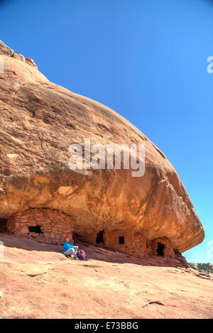 House on Fire Ruins, Anasazi Culture, over 800 years old, Mule Canyon, Cedar Mesa, Utah, United States of America, North America Stock Photo