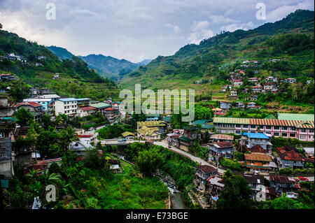 View over the town of Banaue, Northern Luzon, Philippines, Southeast Asia, Asia Stock Photo