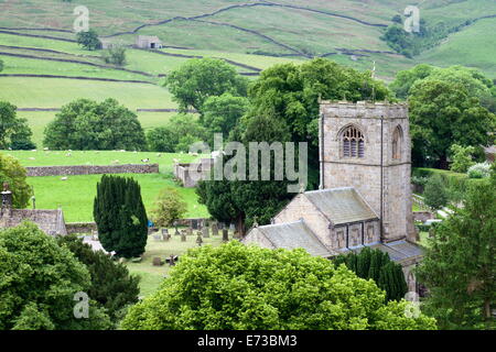 St. Wilfrids Church in the village of Burnsall in Wharfedale, Yorkshire Dales, Yorkshire, England, United Kingdom, Europe Stock Photo