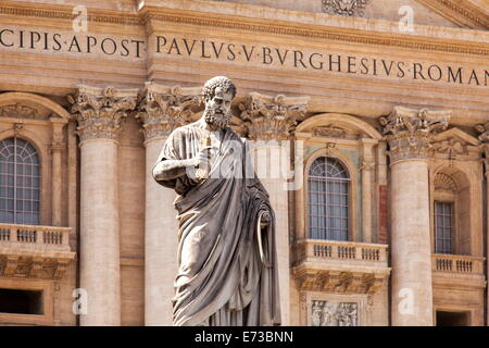 Statue of St. Peter, St. Peter's Piazza, Vatican, Rome, Lazio, Italy, Europe Stock Photo