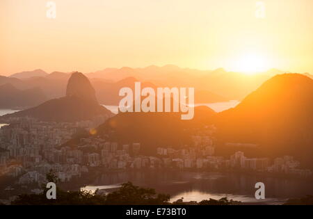 View from Chinese Vista at dawn, Rio de Janeiro, Brazil, South America Stock Photo