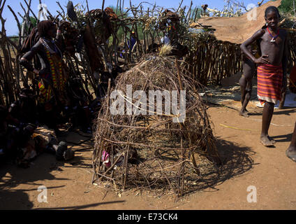 Clothes Of The A Man During A Mourning Ceremony In Hamer Tribe, Turmi, Omo Valley, Ethiopia Stock Photo