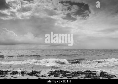 Cloudy sky at the coast, Fehmarn island, Schleswig-Holstein, Germany, Europe Stock Photo