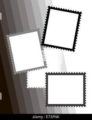 Blank white square and rectangular postage stamp mockups, isolated ...