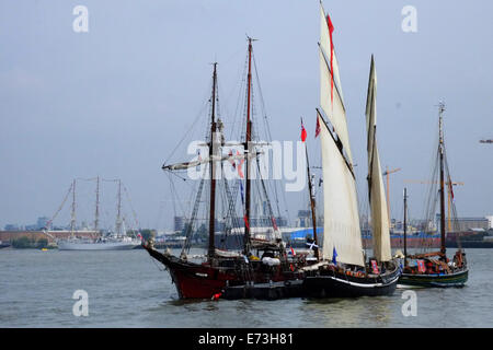 London, UK. 5th September, 2014. London's first Tall Ships regatta for 25 years is being held in Royal Greenwich. Credit:  Rachel Megawhat/Alamy Live News