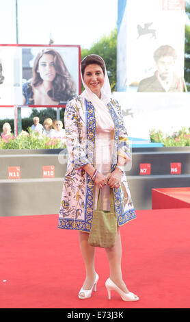 Venice, Italy. 5th Sep, 2014. Azerbaijani actress Fatemeh Motamed Arya poses on the red carpet for 'NABAT', which is selected in the Orizzonti unit, during the 71st Venice Film Festival, in Lido of Venice, Italy, Sept. 5, 2014. Credit:  Liu Lihang/Xinhua/Alamy Live News Stock Photo