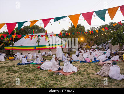 Orthodox Pilgrims At Timkat Festival, Lalibela, Ethiopia Stock Photo