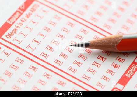 pencil and blank for lotteries Stock Photo