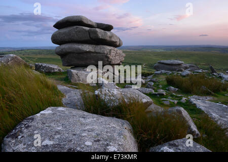 An impressive stack of rocks on Stowe's Hill, Bodmin Moor, Cornwall. Stock Photo