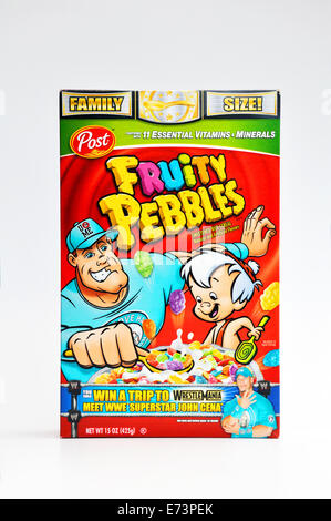 Fruity Pebbles breakfast cereal Stock Photo