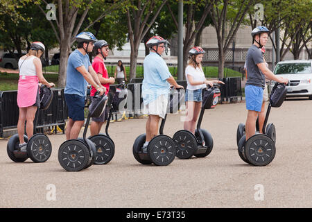 People on Segway tour - Washington, DC USA Stock Photo