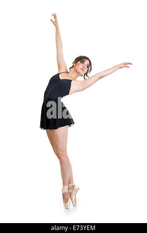 young ballet dancer girl isolated on white Stock Photo