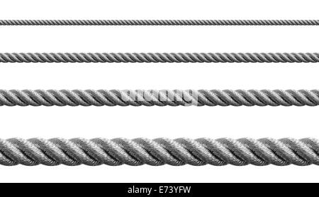 Steel metal hawser set isolated Stock Photo