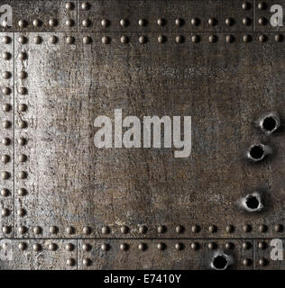 armor metal background with bullet holes Stock Photo - Alamy