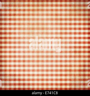 Red grunge checked picnic tablecloth background Stock Photo