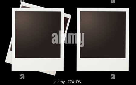 Vintage instant photo polaroid frames set isolated on black Stock Photo