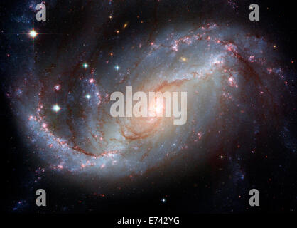 NGC 1672, a barred spiral galaxy located in the constellation Dorado Stock Photo