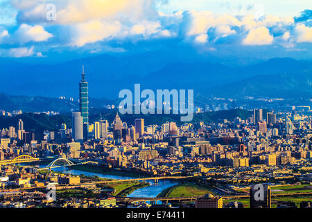 Taipei, Taiwan evening skyline for adv or others purpose use Stock Photo