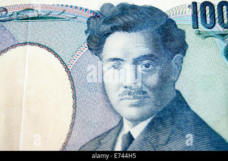 A Japanese banknote for 1000 Yen with the bacteriologist Hideyo Noguchi on the front. Stock Photo