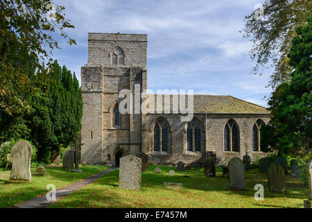 St Mary's Church stands on the site of Blanchland Abbey in the Northumberland village of Blanchland Stock Photo