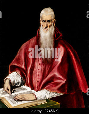 Saint Jerome as Scholar - by El Greco, 1610 Stock Photo