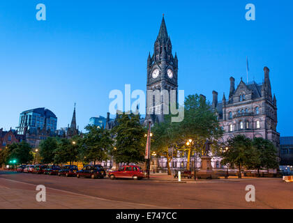 Manchester Town Hall is a Victorian, Neo-gothic municipal building in Manchester, England. Stock Photo