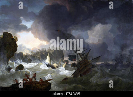 The Shipwreck - by Hendrik Kobell, 1775 Stock Photo