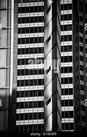 Abstract modern architecture in black and white, city of Warsaw downtown, Poland. Stock Photo