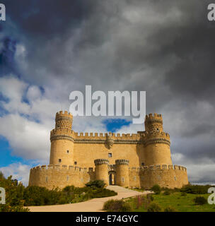 The Castle of Manzanares el Real, also known as Castle of the Mendoza, Madrid. Stock Photo