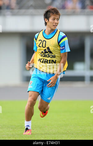 Atsubetsu athletic studium, Hokkaido, Japan. 6th Sep, 2014. Yoichiro Kakitani  Football/Soccer : Practice session after KIRIN Challenge Cup 2014 match between Japan - Uruguay at Atsubetsu athletic studium, Hokkaido, Japan. © Yohei Osada/AFLO SPORT/Alamy Live News Stock Photo